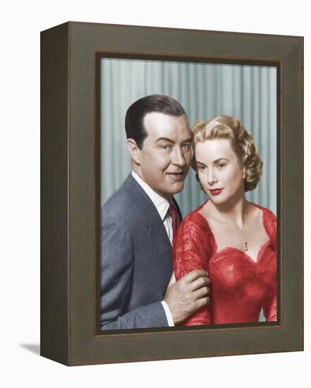 DIAL M FOR MURDER, 1954 directed by ALFRED HITCHCOCK Ray Milland and Grace Kelly (photo)-null-Framed Stretched Canvas