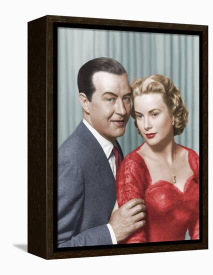 DIAL M FOR MURDER, 1954 directed by ALFRED HITCHCOCK Ray Milland and Grace Kelly (photo)-null-Framed Stretched Canvas