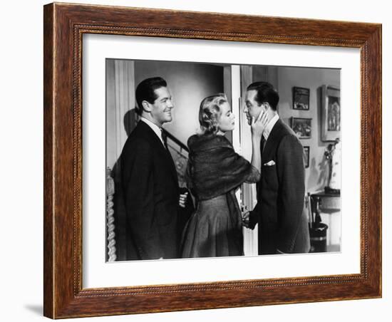 DIAL M FOR MURDER, 1954 directed by ALFRED HITCHCOCK Robert Cummings, Grace Kelly and Ray Milland (-null-Framed Photo