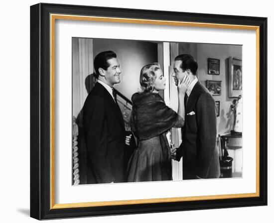 DIAL M FOR MURDER, 1954 directed by ALFRED HITCHCOCK Robert Cummings, Grace Kelly and Ray Milland (-null-Framed Photo