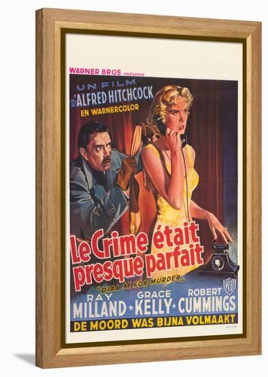 Dial M For Murder, Belgian Movie Poster, 1954-null-Framed Stretched Canvas