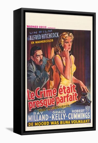 Dial M For Murder, Belgian Movie Poster, 1954-null-Framed Stretched Canvas