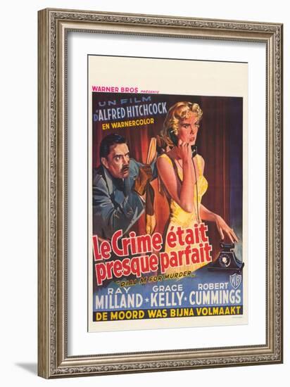 Dial M For Murder, Belgian Movie Poster, 1954-null-Framed Art Print