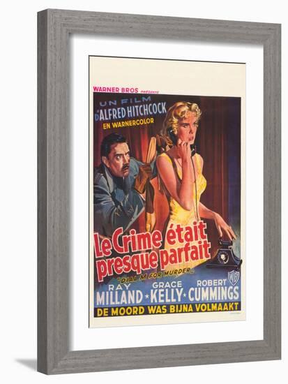 Dial M For Murder, Belgian Movie Poster, 1954-null-Framed Art Print