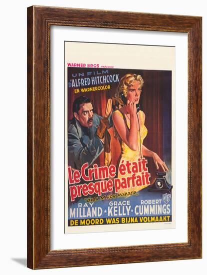 Dial M For Murder, Belgian Movie Poster, 1954-null-Framed Art Print