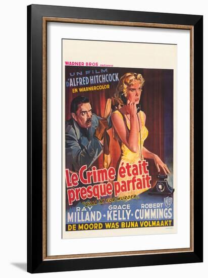 Dial M For Murder, Belgian Movie Poster, 1954-null-Framed Art Print