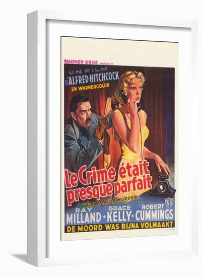 Dial M For Murder, Belgian Movie Poster, 1954-null-Framed Art Print