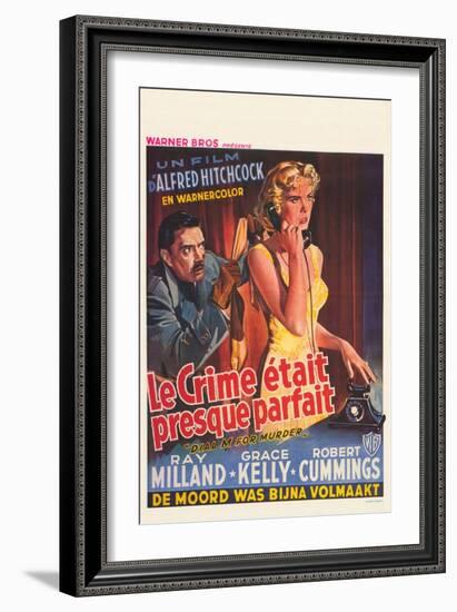 Dial M For Murder, Belgian Movie Poster, 1954-null-Framed Art Print