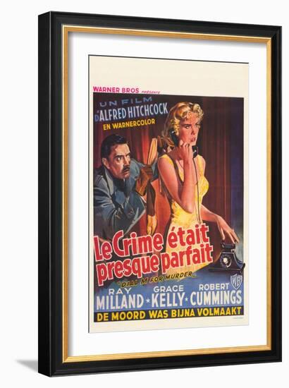 Dial M For Murder, Belgian Movie Poster, 1954-null-Framed Art Print