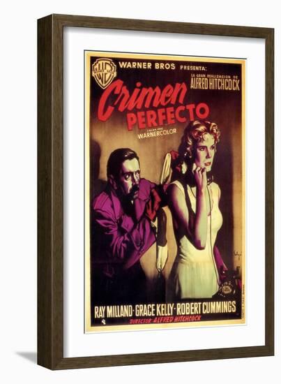 Dial M For Murder, Spanish Movie Poster, 1954-null-Framed Art Print