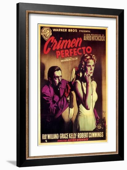 Dial M For Murder, Spanish Movie Poster, 1954-null-Framed Art Print