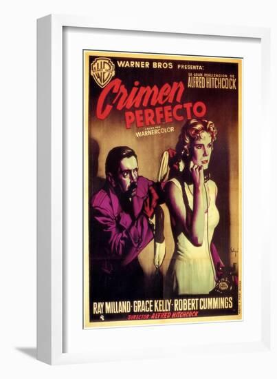 Dial M For Murder, Spanish Movie Poster, 1954-null-Framed Art Print