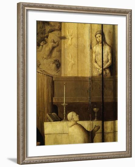 Dialogue Between Christ and Gregory the Great, 540-604 Saint and Pope, Grisaille-Hieronymus Bosch-Framed Giclee Print