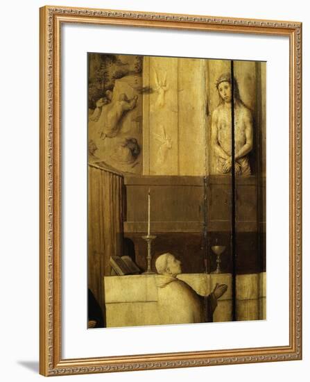 Dialogue Between Christ and Gregory the Great, 540-604 Saint and Pope, Grisaille-Hieronymus Bosch-Framed Giclee Print