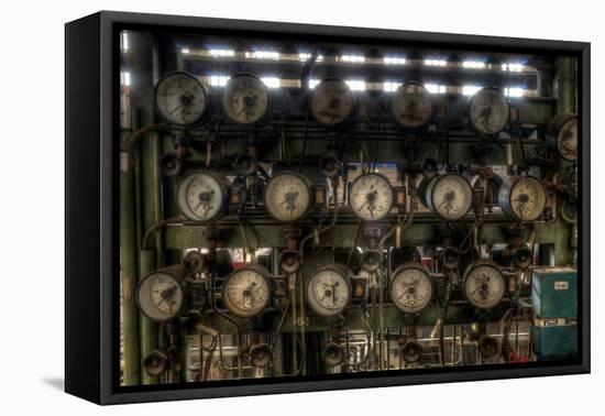 Dials in a Power Station-Nathan Wright-Framed Premier Image Canvas