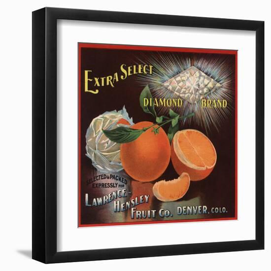 Diamond Brand - Denver, Colorado - Citrus Crate Label-Lantern Press-Framed Art Print