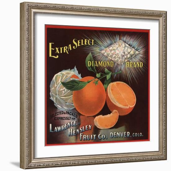 Diamond Brand - Denver, Colorado - Citrus Crate Label-Lantern Press-Framed Art Print