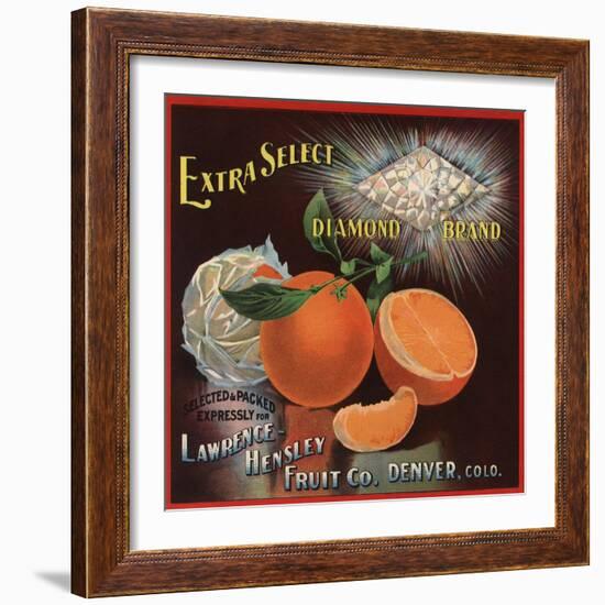 Diamond Brand - Denver, Colorado - Citrus Crate Label-Lantern Press-Framed Art Print