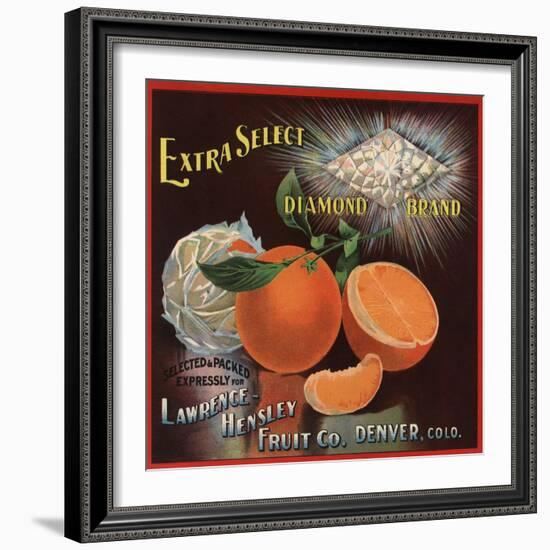 Diamond Brand - Denver, Colorado - Citrus Crate Label-Lantern Press-Framed Art Print