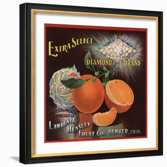 Diamond Brand - Denver, Colorado - Citrus Crate Label-Lantern Press-Framed Art Print