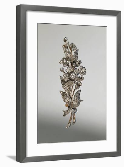 Diamond Brooch in Form of Branch in Blossom, around 1890-null-Framed Giclee Print