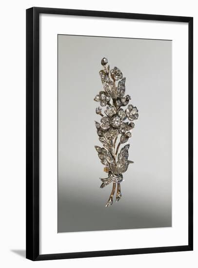 Diamond Brooch in Form of Branch in Blossom, around 1890-null-Framed Giclee Print