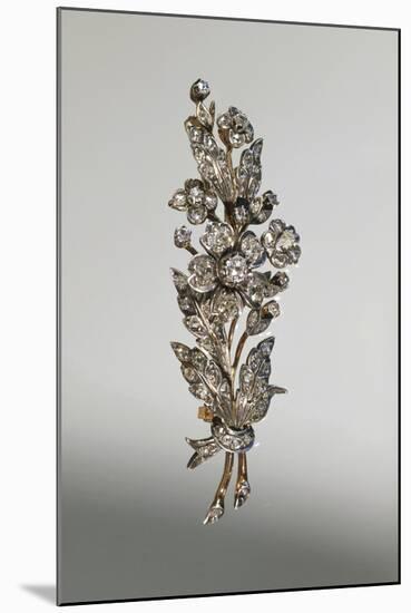 Diamond Brooch in Form of Branch in Blossom, around 1890-null-Mounted Giclee Print