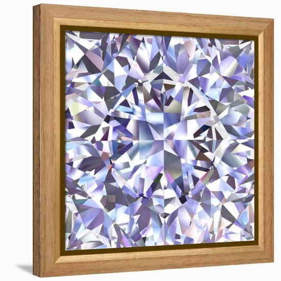 Diamond Geometric Pattern Of Colored Brilliant Triangles-oneo-Framed Stretched Canvas