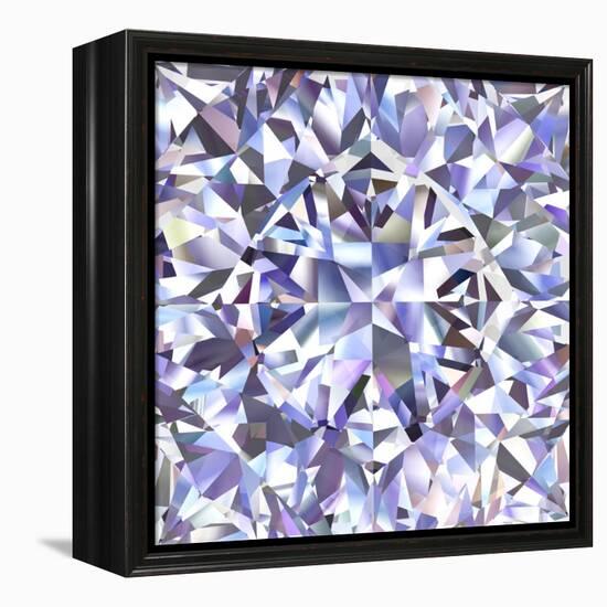 Diamond Geometric Pattern Of Colored Brilliant Triangles-oneo-Framed Stretched Canvas