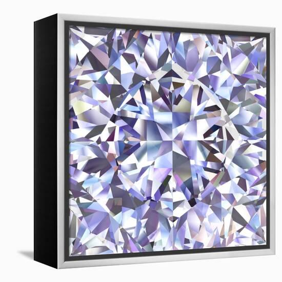 Diamond Geometric Pattern Of Colored Brilliant Triangles-oneo-Framed Stretched Canvas