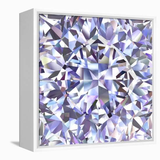 Diamond Geometric Pattern Of Colored Brilliant Triangles-oneo-Framed Stretched Canvas