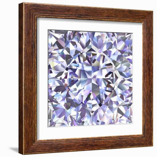 Diamond Geometric Pattern Of Colored Brilliant Triangles-oneo-Framed Art Print