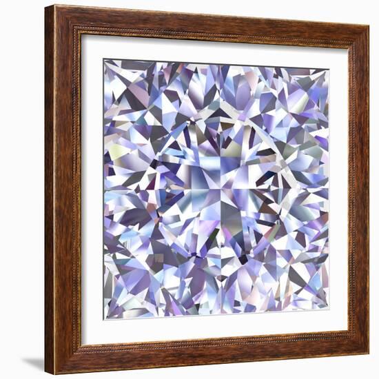 Diamond Geometric Pattern Of Colored Brilliant Triangles-oneo-Framed Art Print