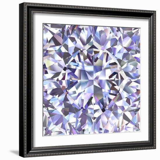 Diamond Geometric Pattern Of Colored Brilliant Triangles-oneo-Framed Art Print