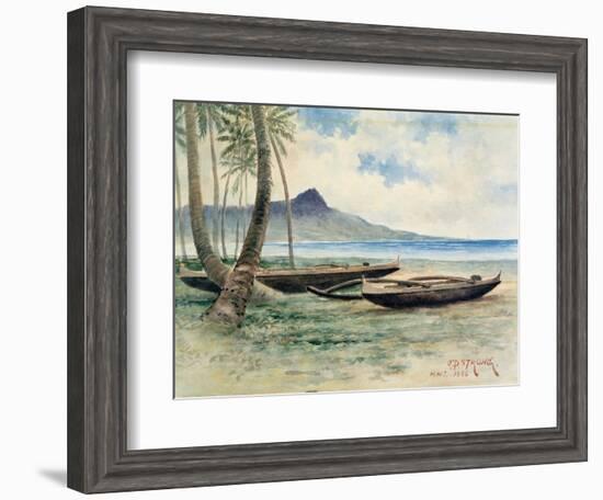 Diamond Head, Hawaii, 1886-J.P. Strong-Framed Giclee Print