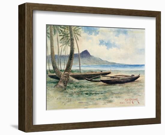 Diamond Head, Hawaii, 1886-J.P. Strong-Framed Giclee Print