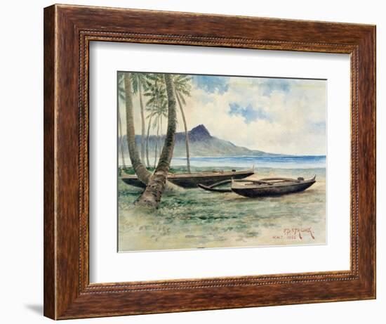 Diamond Head, Hawaii, 1886-J.P. Strong-Framed Giclee Print