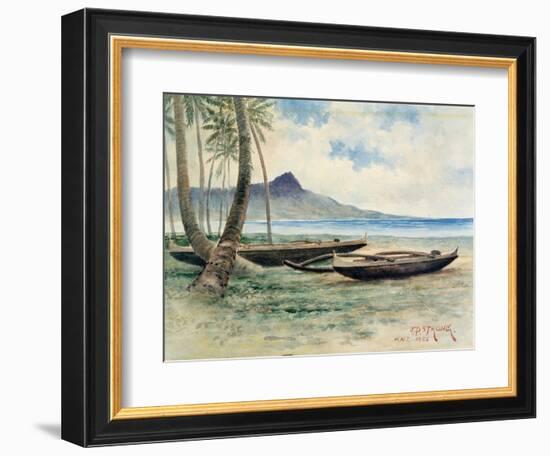 Diamond Head, Hawaii, 1886-J.P. Strong-Framed Giclee Print