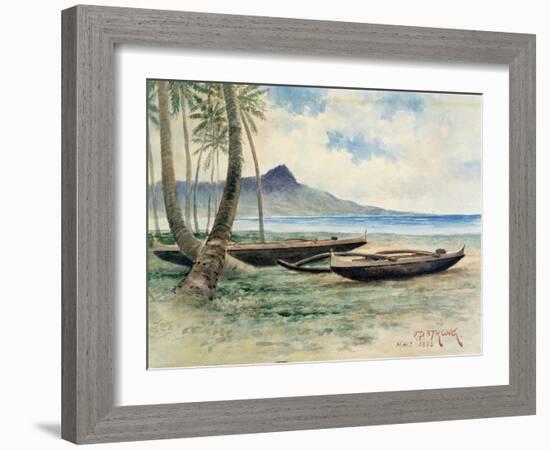 Diamond Head, Hawaii, 1886-J.P. Strong-Framed Giclee Print