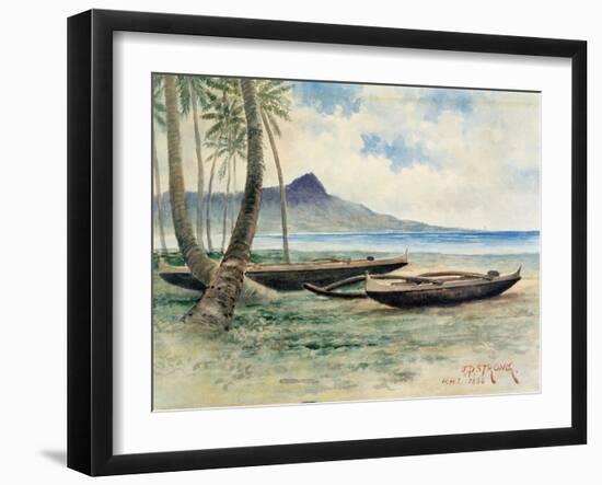 Diamond Head, Hawaii, 1886-J.P. Strong-Framed Giclee Print