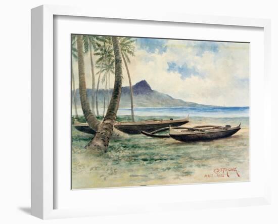 Diamond Head, Hawaii, 1886-J.P. Strong-Framed Giclee Print