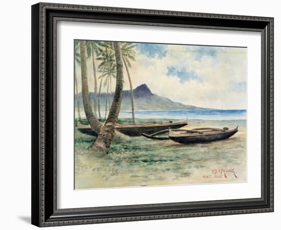 Diamond Head, Hawaii, 1886-J.P. Strong-Framed Giclee Print