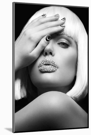 Diamond Lips BW-Design Fabrikken-Mounted Photographic Print