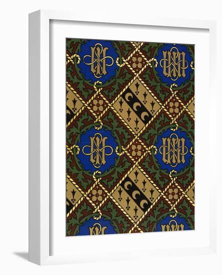 Diamond Print Ecclesiastical Wallpaper Design by Augustus Welby Pugin-Stapleton Collection-Framed Giclee Print