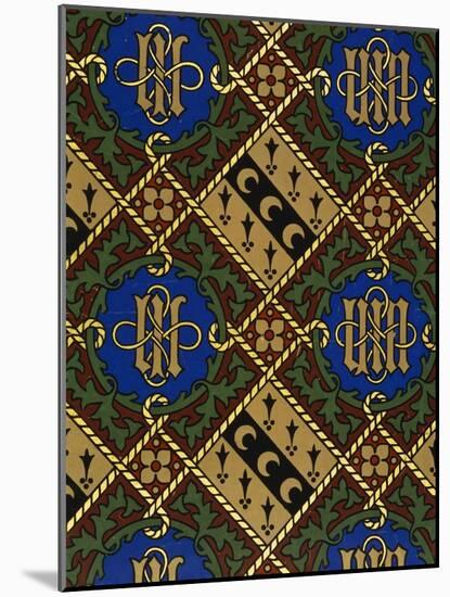 Diamond Print Ecclesiastical Wallpaper Design by Augustus Welby Pugin-Stapleton Collection-Mounted Giclee Print