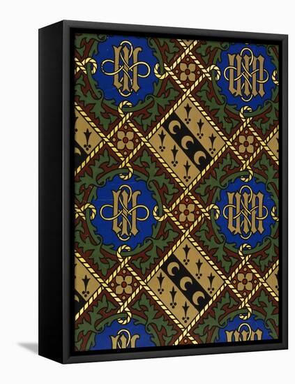 Diamond Print Ecclesiastical Wallpaper Design by Augustus Welby Pugin-Stapleton Collection-Framed Premier Image Canvas