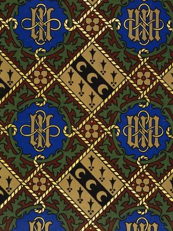 Heart Motif Ecclesiastical Wallpaper Design by Augustus Welby Pugin' Giclee  Print - Stapleton Collection | Art.com
