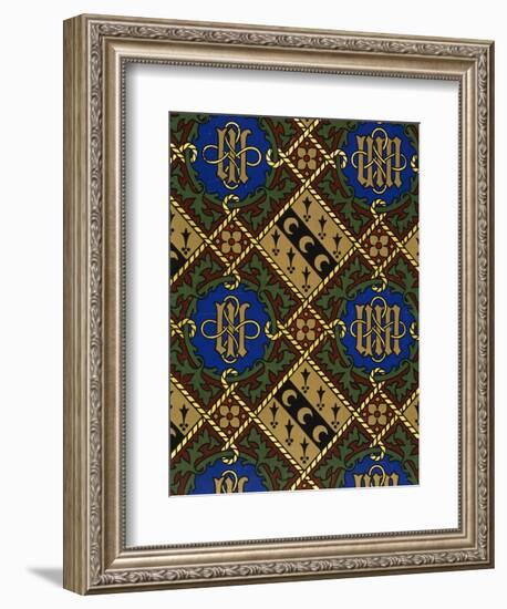 Diamond Print Ecclesiastical Wallpaper Design by Augustus Welby Pugin-Stapleton Collection-Framed Giclee Print