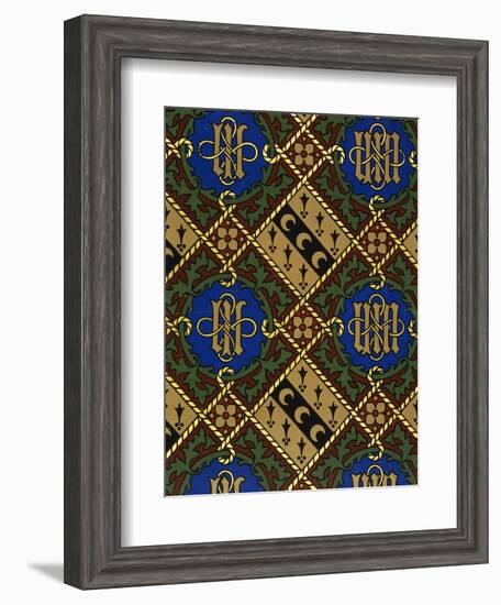 Diamond Print Ecclesiastical Wallpaper Design by Augustus Welby Pugin-Stapleton Collection-Framed Giclee Print