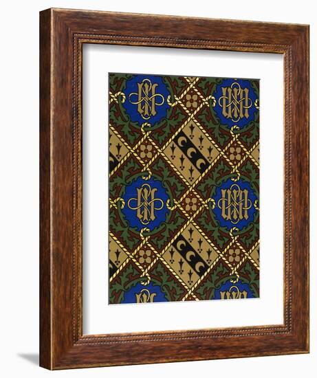 Diamond Print Ecclesiastical Wallpaper Design by Augustus Welby Pugin-Stapleton Collection-Framed Giclee Print